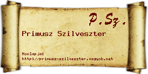 Primusz Szilveszter névjegykártya