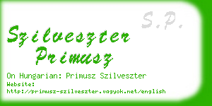 szilveszter primusz business card